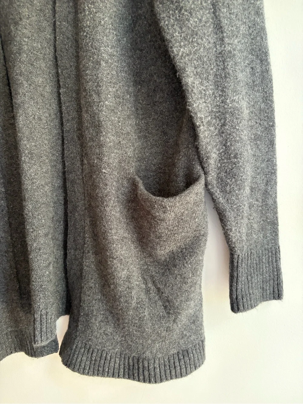 J. Crew Charcoal Gray Wool Alpaca Blend Long Open Cardigan Size M